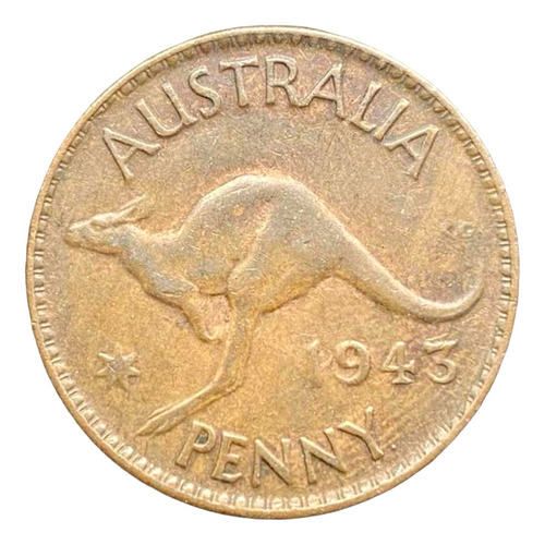 Australia - 1 Penny - Año 1943 - Canguro - Km #36 