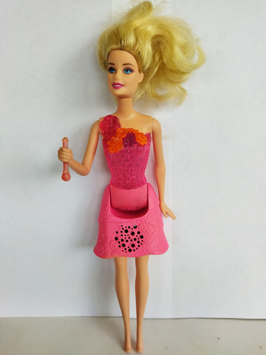 Barbie Rígida Rubia Cantante Traje Rosa Vestido Pintado 2013