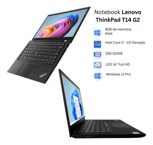 Notebook Lenovo Thinkpad I7 2gen 16gb Ssd 512gbfhd | Parcelamento