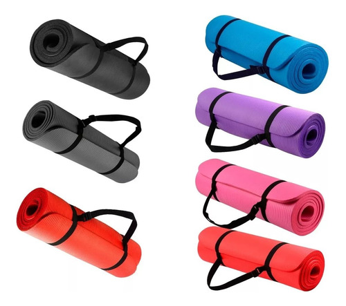 Alfombra Yoga Mat 1cm Colchoneta +cinta Yoga Pilates Sportex