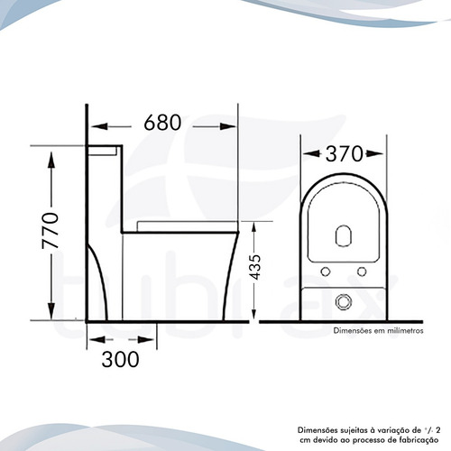 Vaso Sanitário Monobloco - Caixa Acoplada Completo Privada