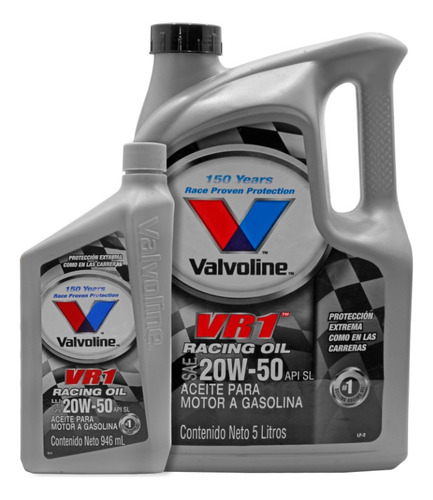 Kit 6 Litro Aceite Motor Mineral 20w50 Api Sl Valvoline Vr1