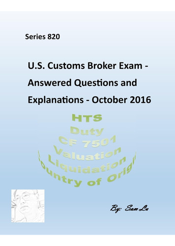Libro: En Ingles Customs Broker Exam Answered Questions A