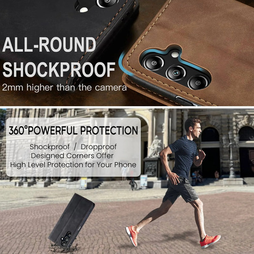 Funda Tipo Billetera Con Tapa Para Samsung Galaxy A16 5g(2024), Funda Tipo Libro Magnética De Cuero Con Tarjetero,