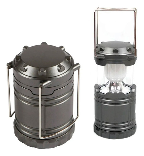 Farol Led Portátil Pila Camping Pesca Luz Emergencia Hsk Color Plateado