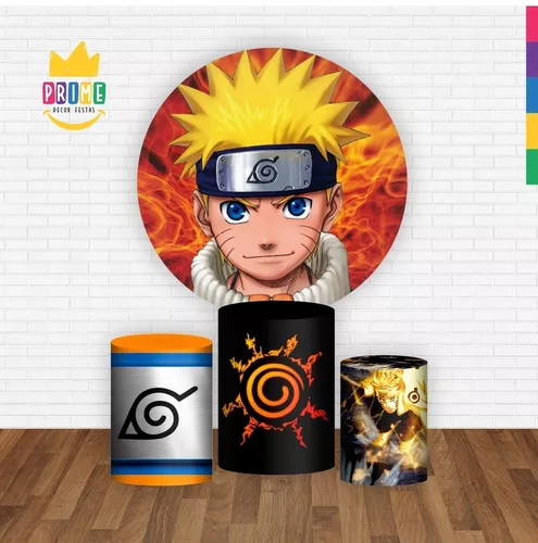 Capas Cilindro E Painel Redondo Naruto Boruto Veste Facil