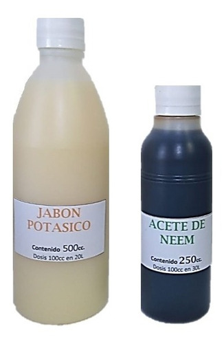 Jabon Potasico Puro 500 Ml + Aceite Neem Puro 250 Ml + Info