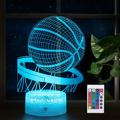 Luz Nocturna De Baloncesto Lámpara Led De Ilusión 3d 16 Colo