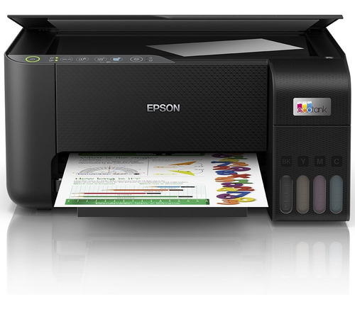 Impressora a cor multifuncional Epson EcoTank L3250 com wifi preta 110V