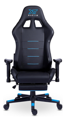 Cadeira Gamer Xt Racer Attack - Preta E Azul