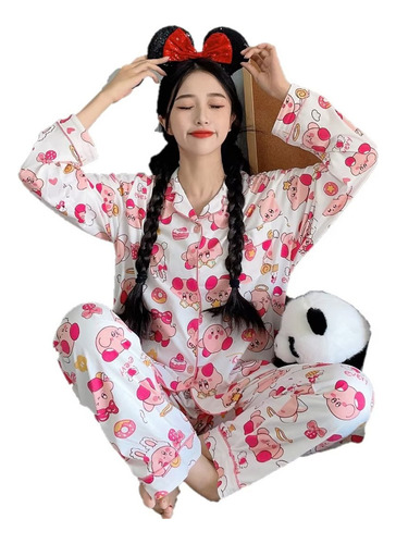 A Pijama Kirby Para Niña, Linda Caricatura, Dulce, A La Moda