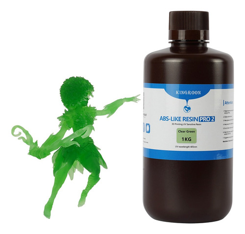 Kingroon 3d Resin Abs Pro2, 1 Kg, Similar Al Abs, Mayor Resi Color Transparent Green