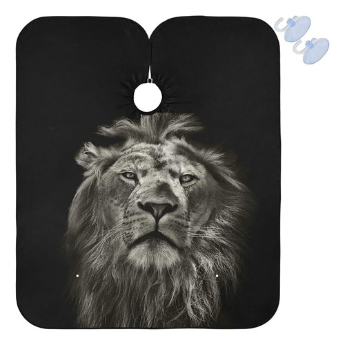 Visesunny Barber Cape Dark Lion Animal 3d Print Poliéster Co