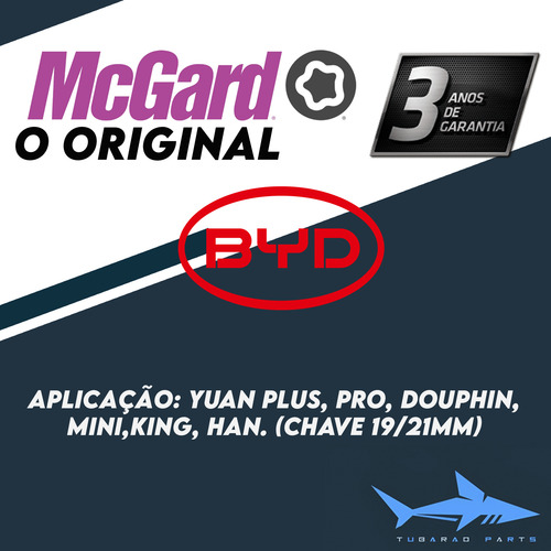 Kit Antifurto De Rodas Byd Dolphin Com Capas Pretas Mcgard