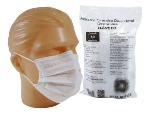 Kit 700 Máscaras Descartáveis Cirúrgicas Com Tripla Proteção Cor Branco