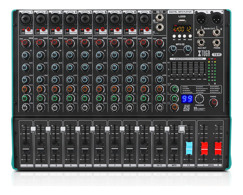 Xtuga Ts11 Mezclador De Audio Profesional De 11 Canales Con