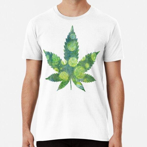 Remera Trippy Green Pot Leaf - Abstract  Art Marijuana Leaf,