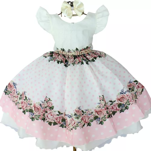 Vestido De Festa Pontilhado Rosa De Alta Qualidade, Roupa Para