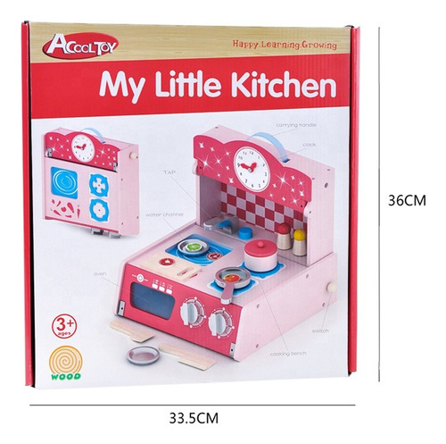 Imagen 6 de 9 de Cocina De Madera Con Accesorios Plegable Acool Ac7701