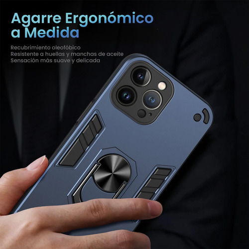 Funda Para Motorola Antigolpes Anillo Magnético De Uso Rudo Azul Moto Edge 50