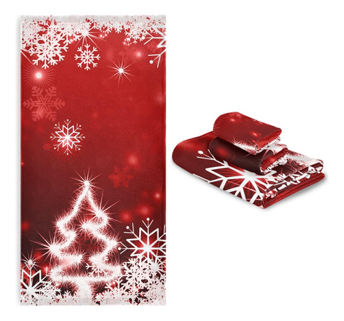 Alaza Navidad Toallas De Baño Juego Decorativo Toallas Rojas