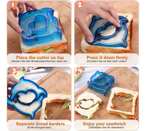 Molde Para Cortar Pan Para Niños, Corte De Frutas Y Tenedor
