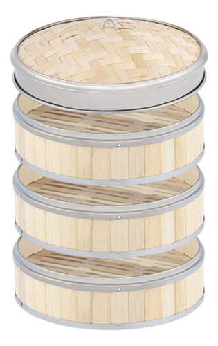 Cesta De Bambú Para Cocinar Al , Vaporera Para 24 Cm