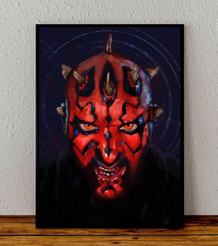 Cuadro 33x48 Poster Enmarcado Darth Maul Star Wars Pelicula