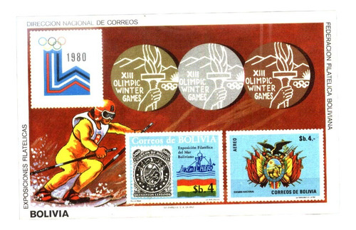 #2211 Bolivia 1980 Deportes Juegos Olimpicos Lago S/s Mnh