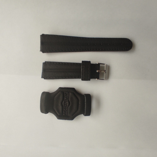 Pulseira Em Couro Com Base 20 Mm Preta