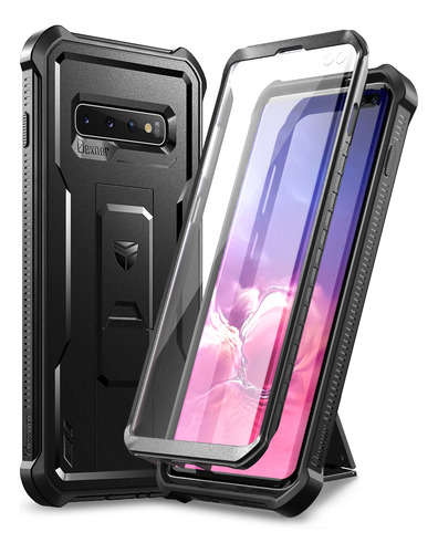 Funda Dexnor Para Samsung Galaxy S10 Plus, Protector De Pantalla Y Soporte Integrados, Funda De Protección De Grado Militar