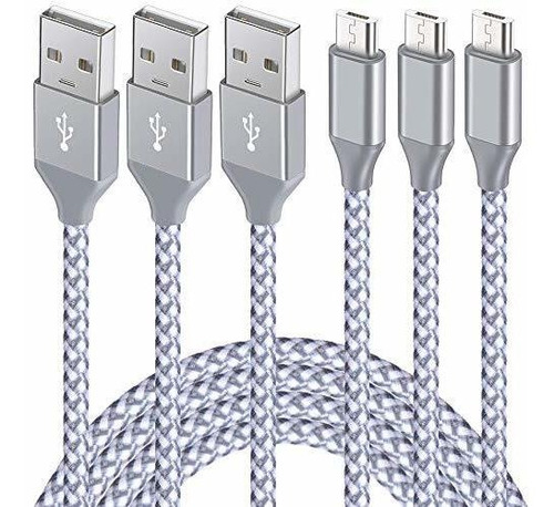 Cable Micro Usb Cable De Cargador De Android 10ft 3pack...