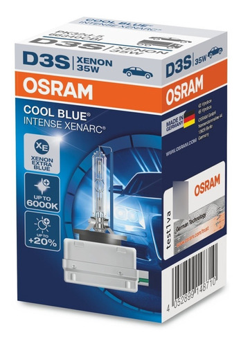 Bombillo Osram D3s 35w Hid Bajas (5000k) Luz Azul