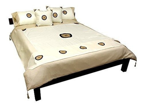 Muebles Orientales De Seda Tailandesa Medallón Duvet Set - B