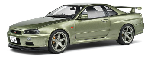 Miniatura Nissan Skyline Gt-r R34 1999 Verde 1:18 Solido