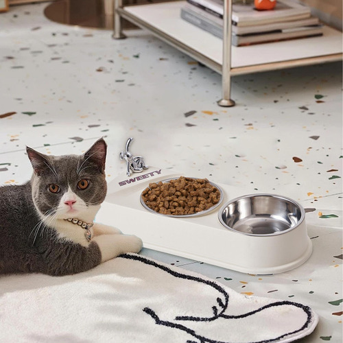 Platos De Comida Dobles Para Mascotas Cuenco De Agua Doble P