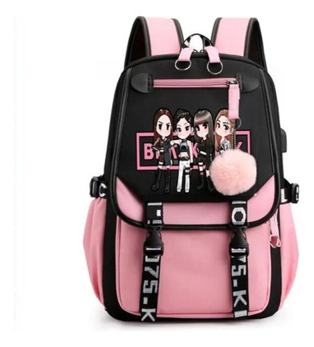 A Mochila Escolar Blackpink For Estudiantes Con Interfaz Usb