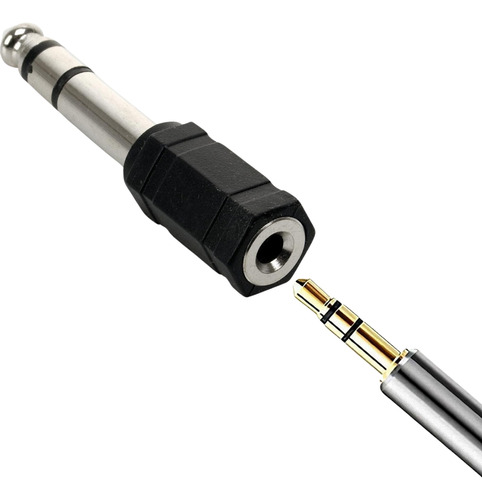 Adaptador Jack Hembra 3.5 Mm A Plug Jack Macho 6.3 Mm