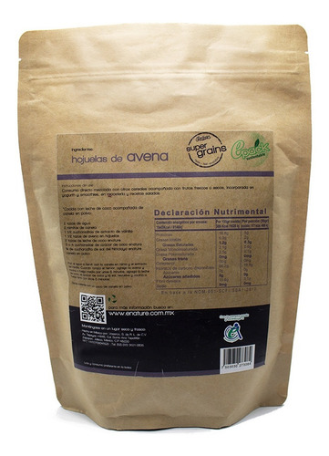 Imagen 2 de 2 de Avena Orgánica Enature 500 G