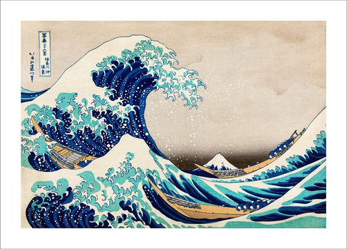 Lamina Fine Art La Gran Ola De Kanagawa Hokusai 70x50 Cm Myc