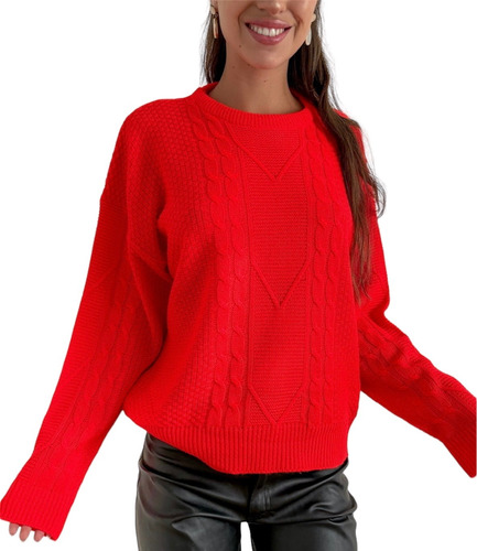 Sweater Trenzado Hilo Soandex Abrigado Diseño Go