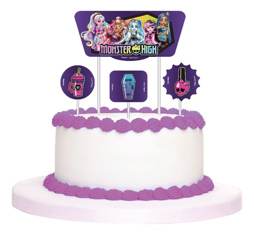 4 Topo Decoração De Bolo Festa Monster High