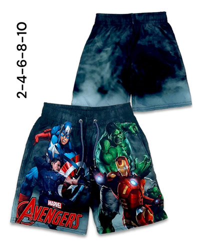 Short De Niño Hulk Playero Impermeable Sublimado 