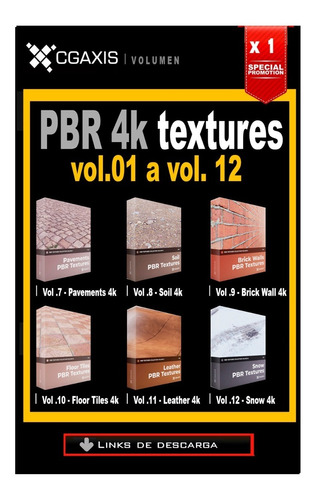 Recursos 3d | Texturas | Cgaxis Pbr 4k-8k | X Ud. Volumen