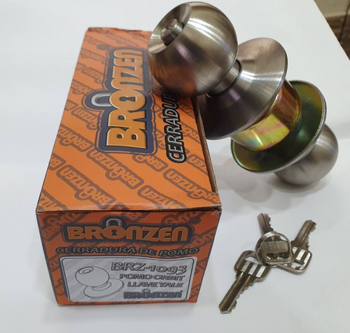 Imagen 4 de 5 de Cerradura Pomo Orbit Acero Inoxidable Llave Y Boton Integrad
