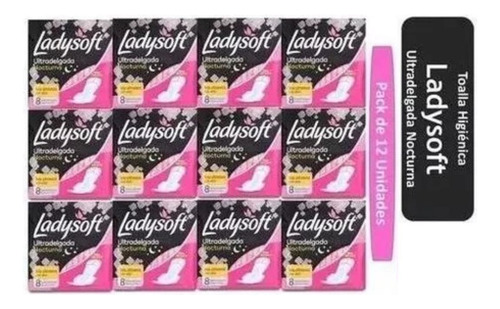 Toalla Higiénica Ladysoft Nocturna Ultra Delgada -  Pack 12 