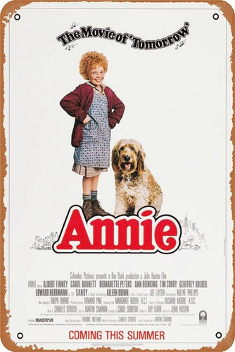 Letrero Retro De Hojalata Annie Movie Poster Para Pared, Dec