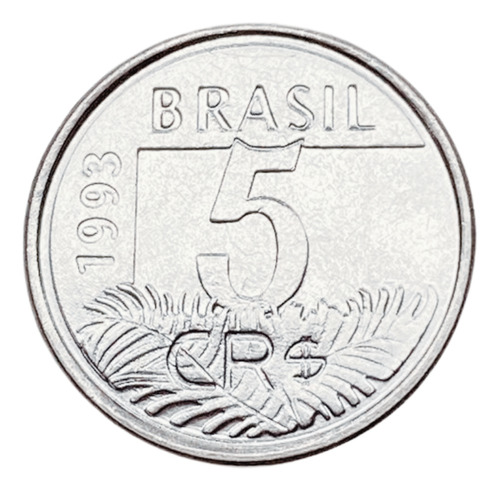 Moeda Antiga Do Brasil - 5 Cruzeiros Reais De 1993 - Arara