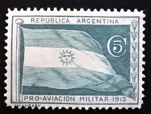 Argentina, Sello Gj 1 Pro Aviación Militar 1912 Nuevo L14444