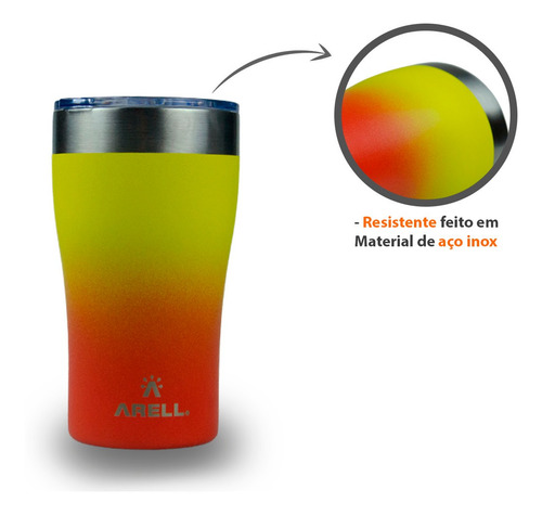 Copo Térmico Isolamento A Vácuo Sunset Tulip Café Original